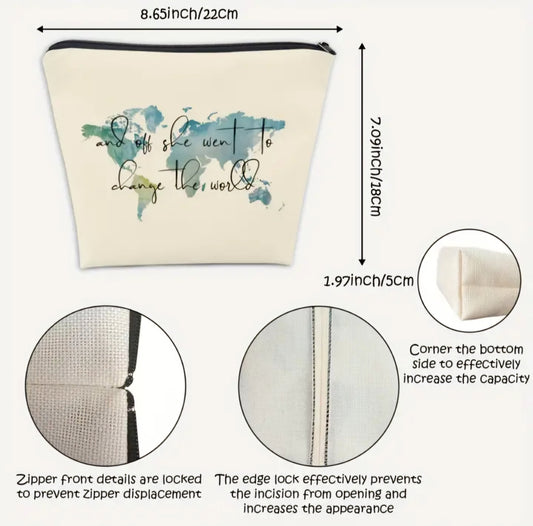 World Travel Small Project Bag - Nonstop Stitching