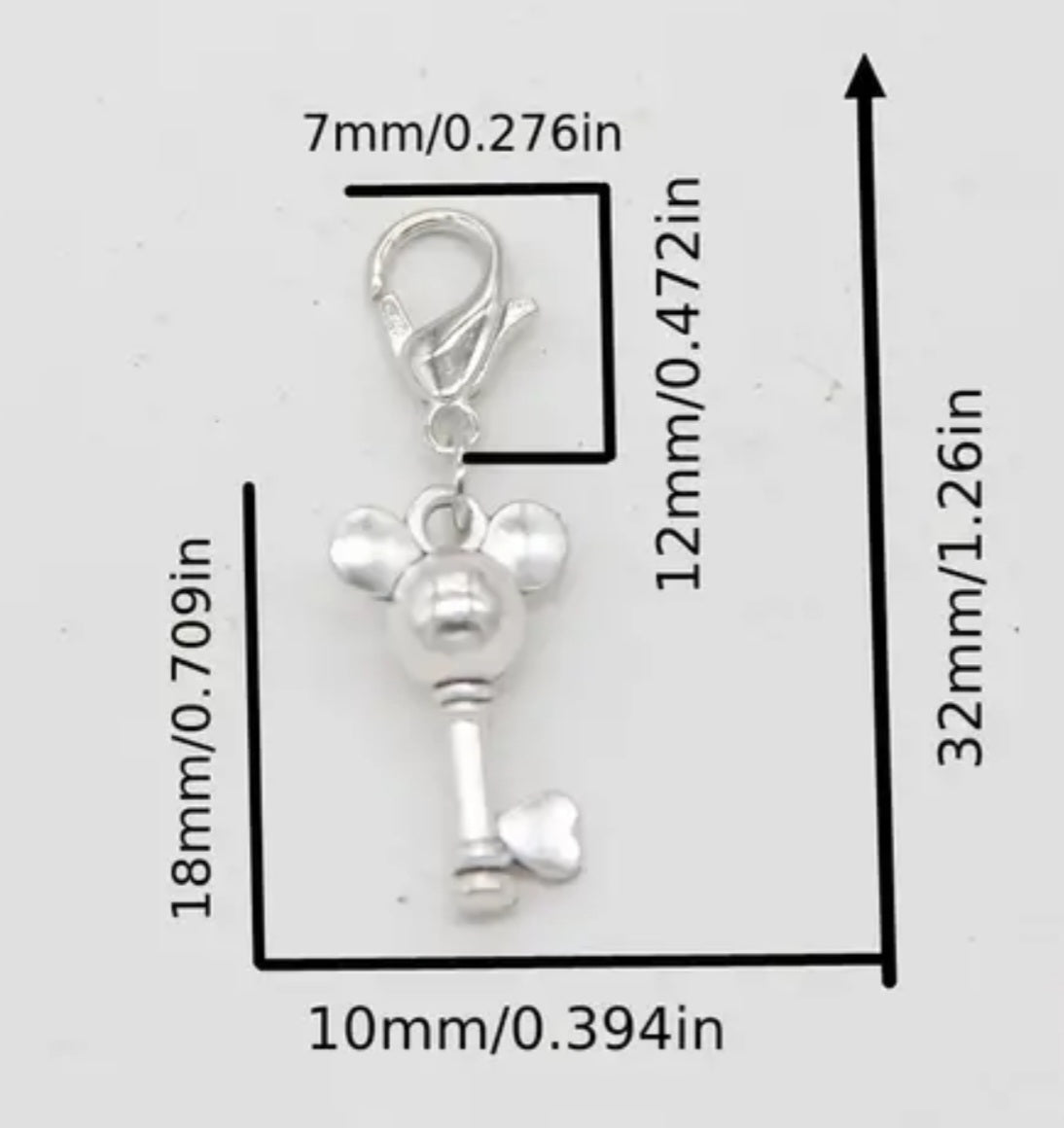 Mouse Head Key Charm - Nonstop Stitching