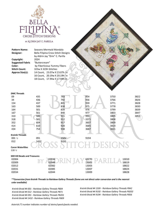 Seasons Mermaid Mandala