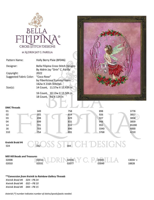 Holly Berry Pixie - Nonstop Stitching