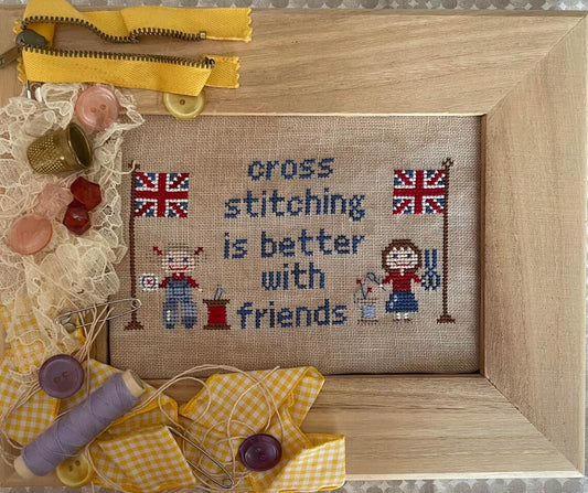 Cross Stitching with Friends