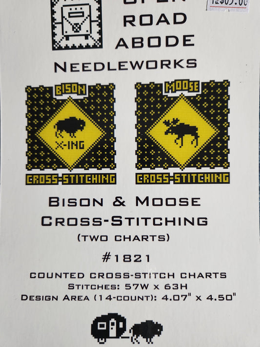Bison & Moose Cross Stitching