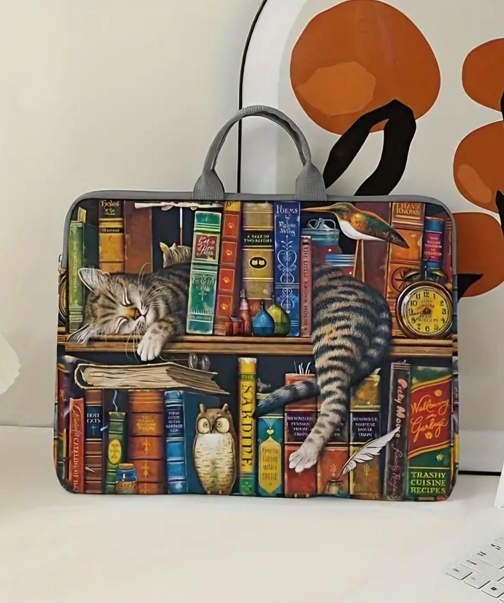 Bookshelf Cat Project Bag - Nonstop Stitching