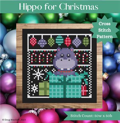 Hippo for Christmas - Nonstop Stitching
